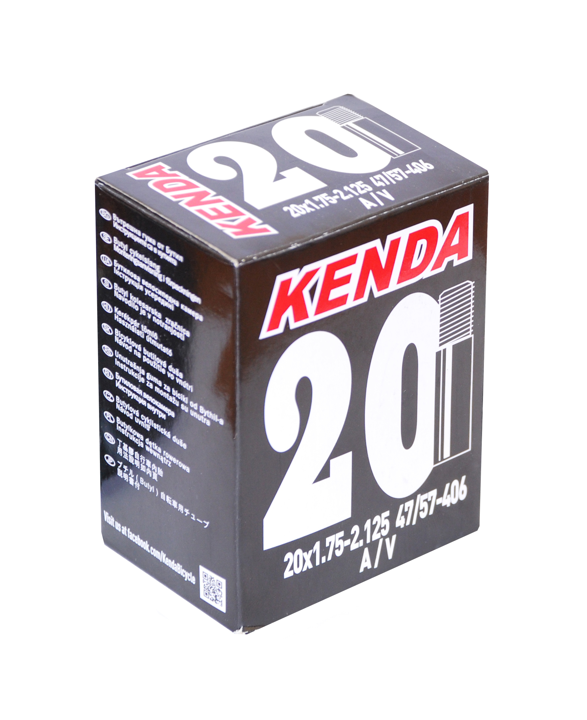 Камера 20", KENDA 47/57-406(20х1,7/2,1) авто