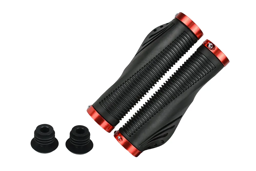 Грипсы MTB VDG8003,135мм, анатомические, с 2 грипстопами, черно-красные