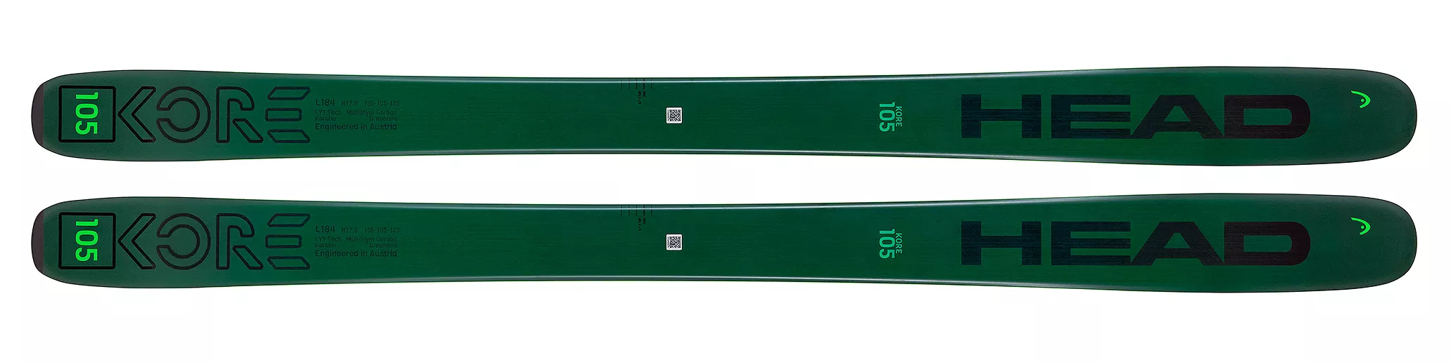 Лыжи горные 184 HEAD Kore 105 green-black