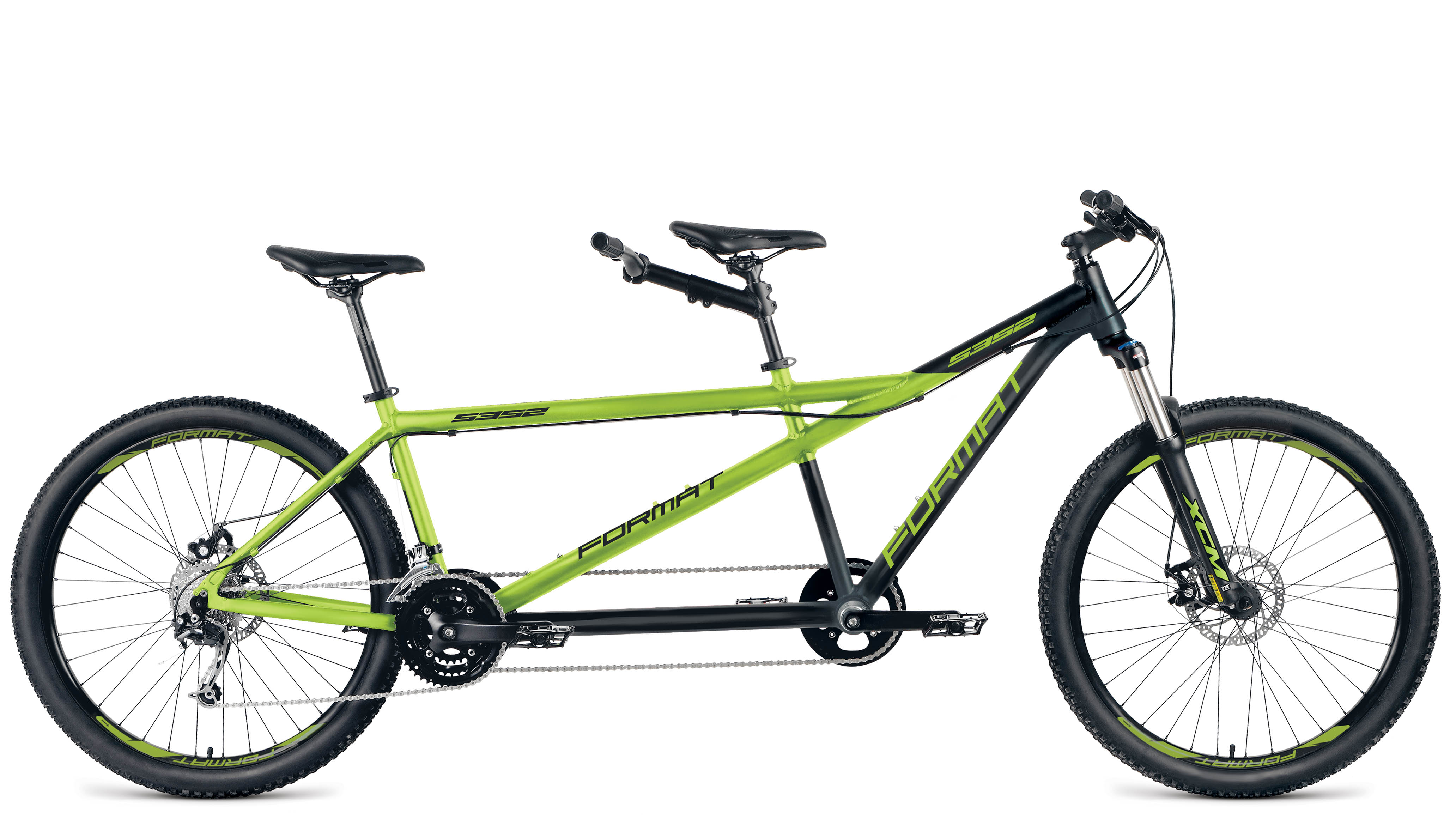 Велосипед 27.5" OS, FORMAT 5352 OS зеленый/черный 2019 тандем
