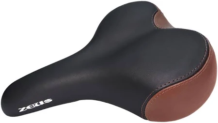 Седло ZEUS Z-8002 City Bike 260x205mm,рельсы сталь,анатомическое,черно-коричневое,427гр