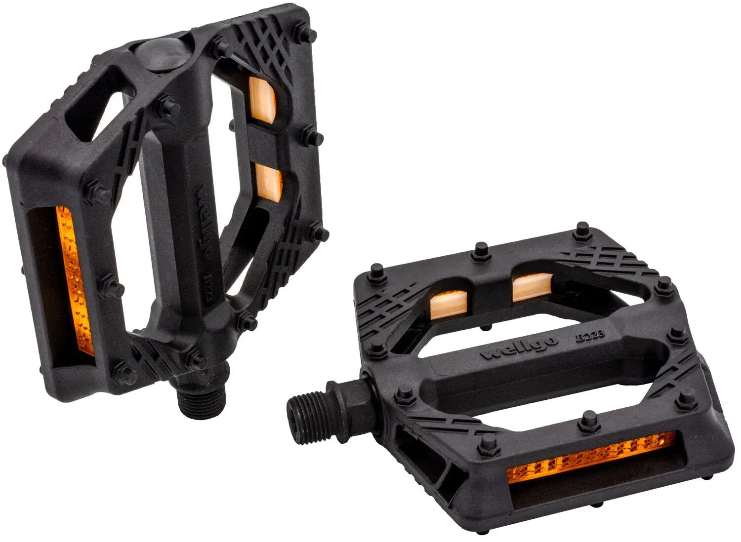 Педали МТБ WELLGO B223N, BMX/Downhill Black, нейлон, 111*100*27мм, черные