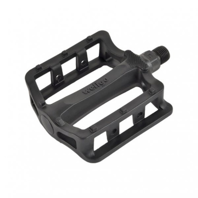 Педали WELLGO B197 BMX/Downhill Black, пластик, широк. ось Cr-Mo 290г, 106х90х32мм