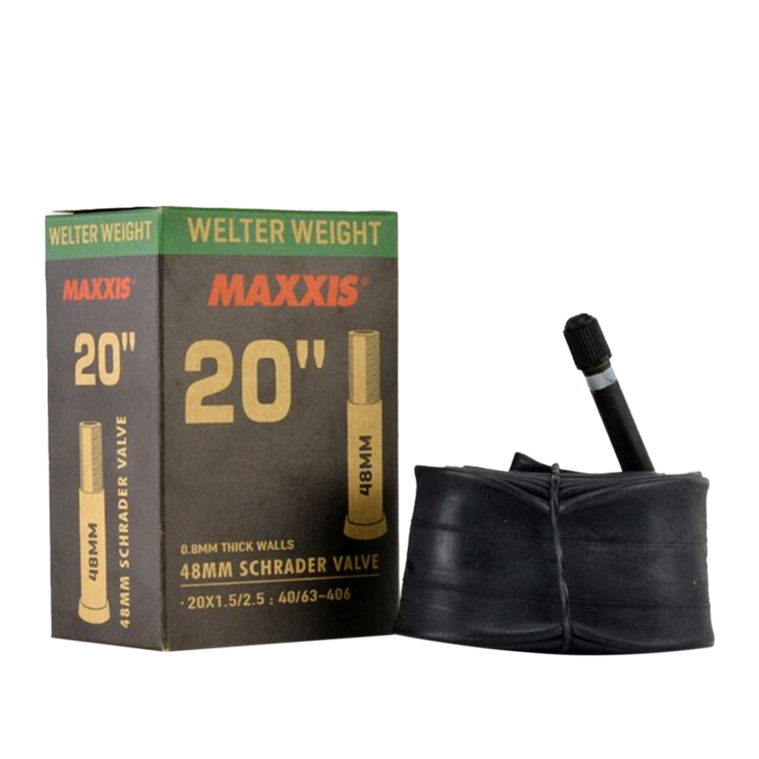 Камера 20", Maxxis 2023 Welter Weight 20X1.5/2.5 40/63-406 LSV48 Авто ниппель 0.8mm