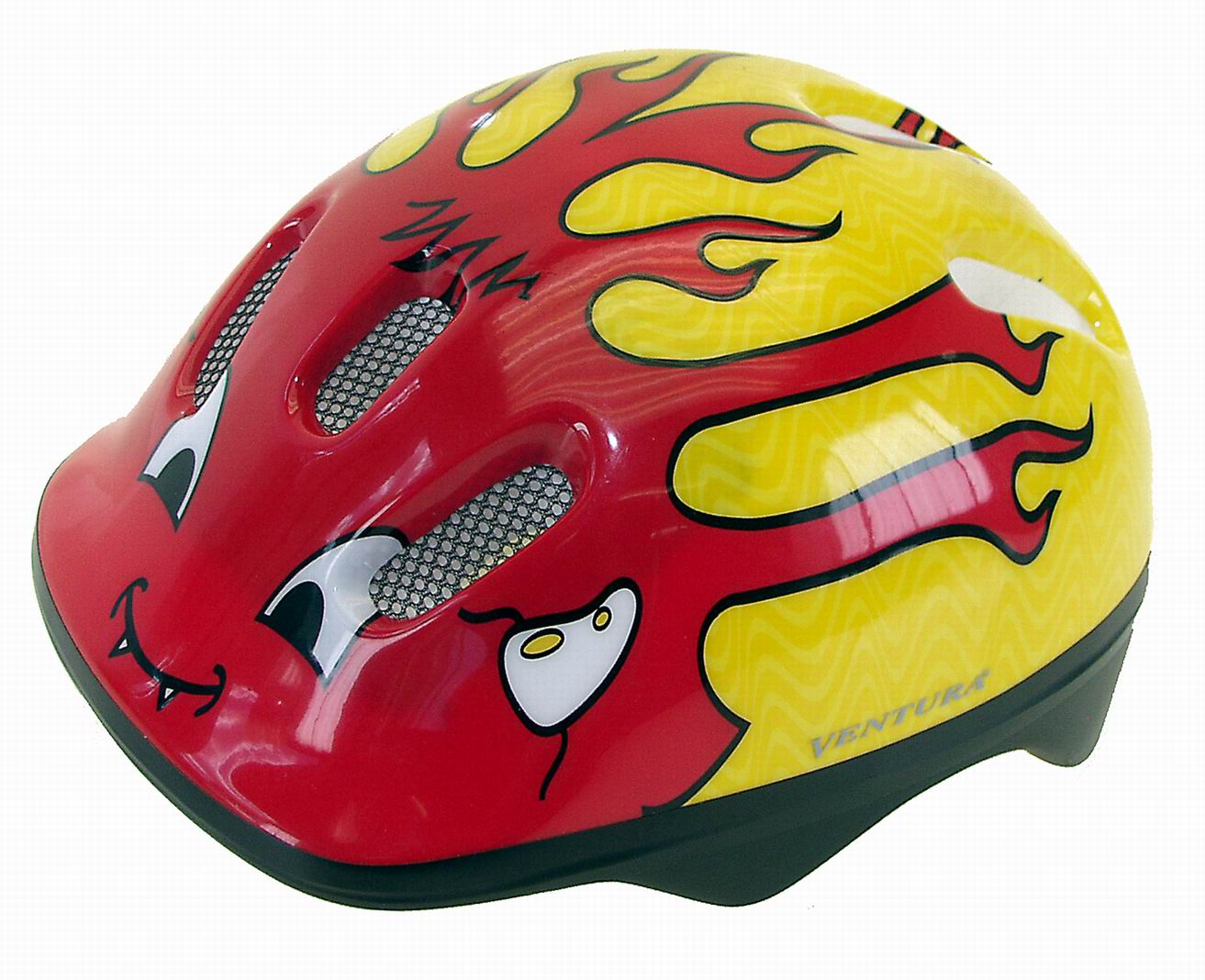 Шлем VENTURA 52-56cm с сеточкой LITTLE DEVIL красно-желтый