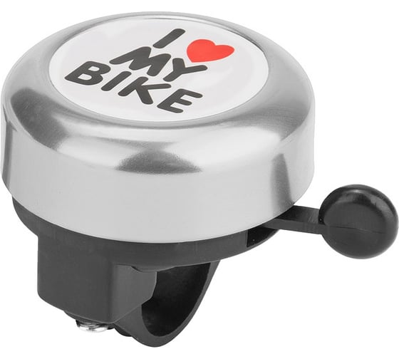 Звонок 45AE-06  "I LOVE MY BIKE" алюм/пластик, чёрно-серебристый