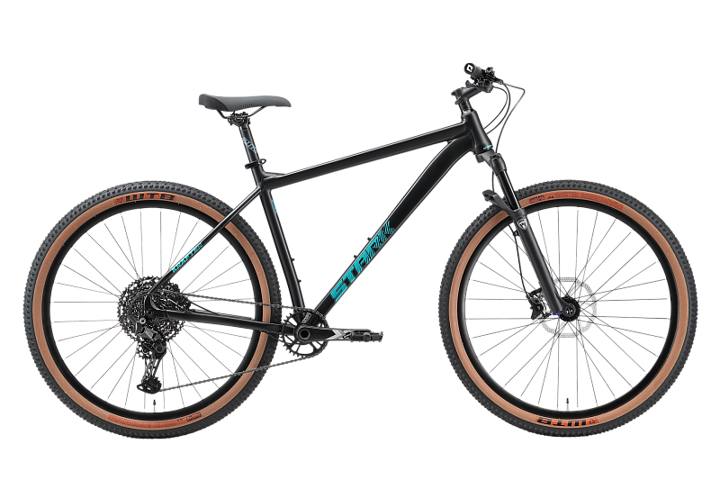 Велосипед 29" 22", Stark'25 Krafter 29.7 HD черный матовый/сине-изумрудный XL