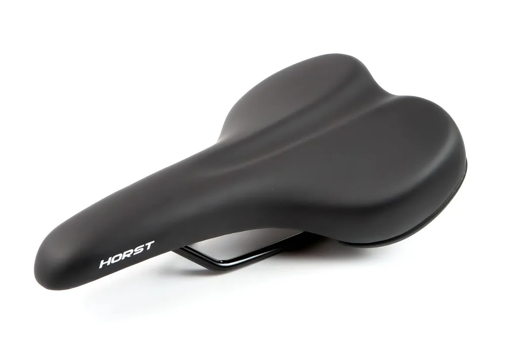 Седло HORST 260х150мм мягкое, эластомер. черное с черными, рейлингами