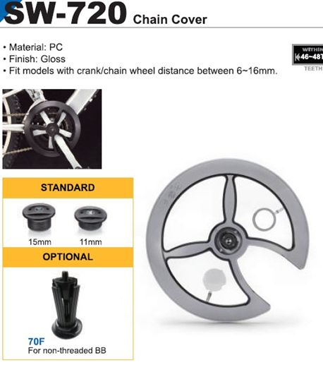 Защита системы  SUNNY WHEEL SW-719 42/44 универс. крепл. пластик черная