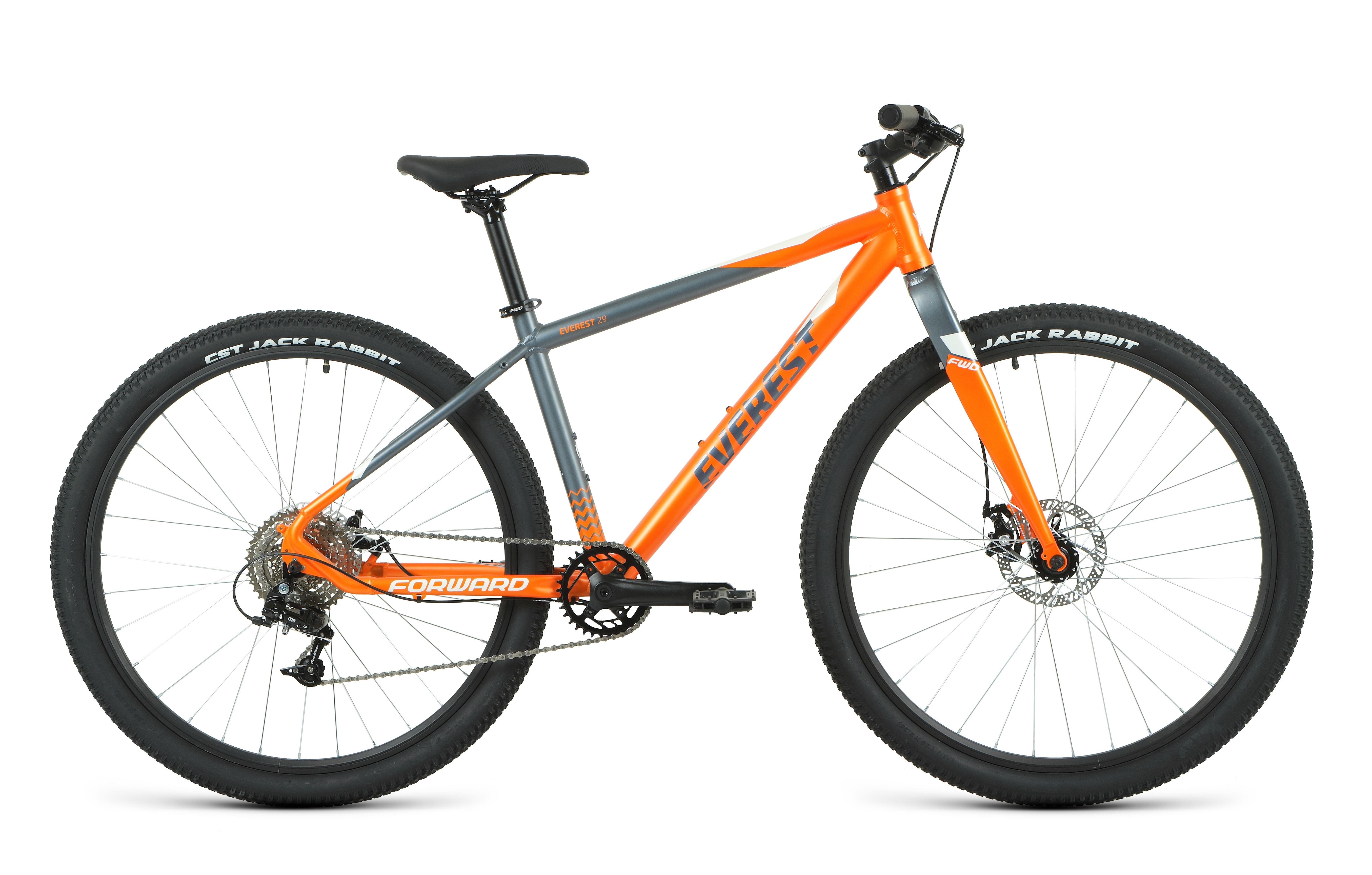 Велосипед 29" 17", FORWARD EVEREST disc жест. вилка оранжевый/серый матовый