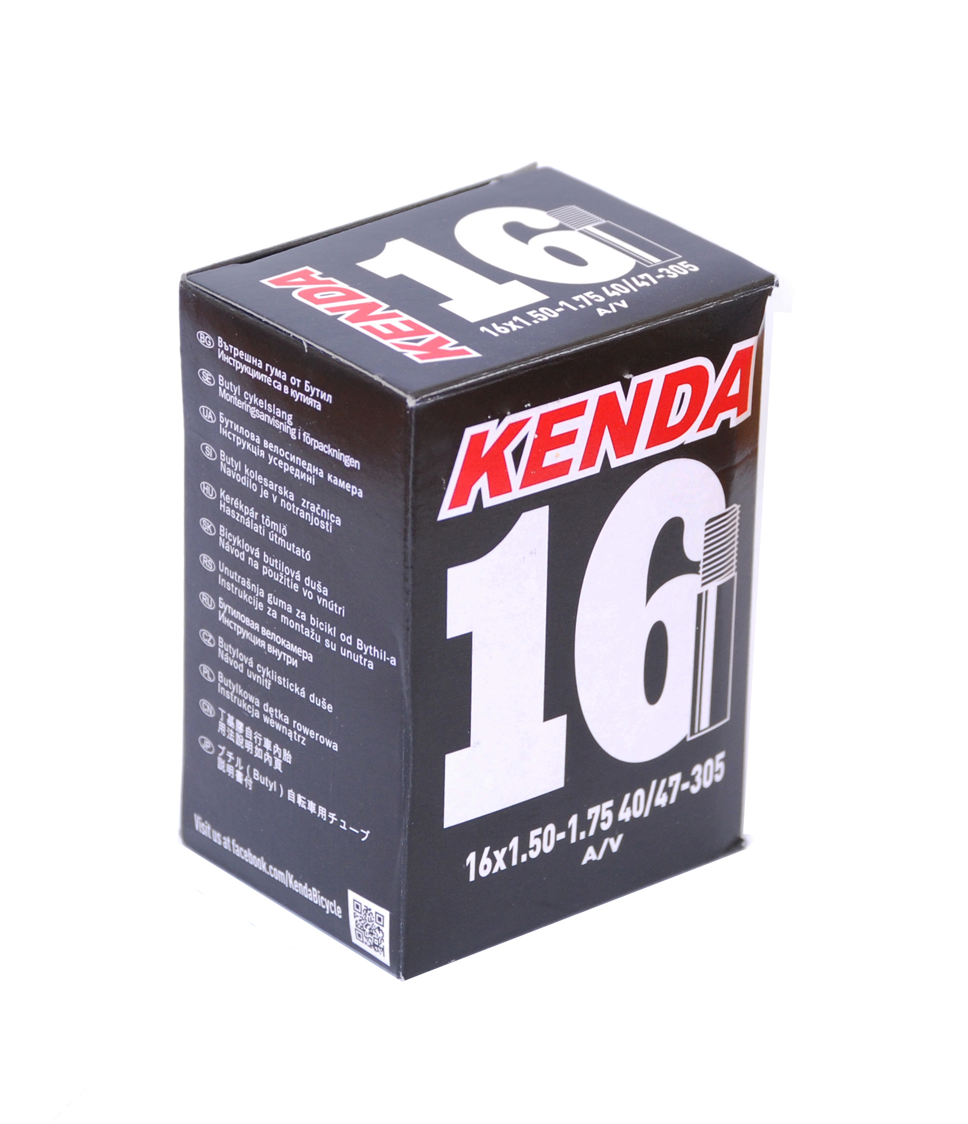 Камера 16", Kenda 16x1.50-1.75 (40/47-305) авто "узкая"