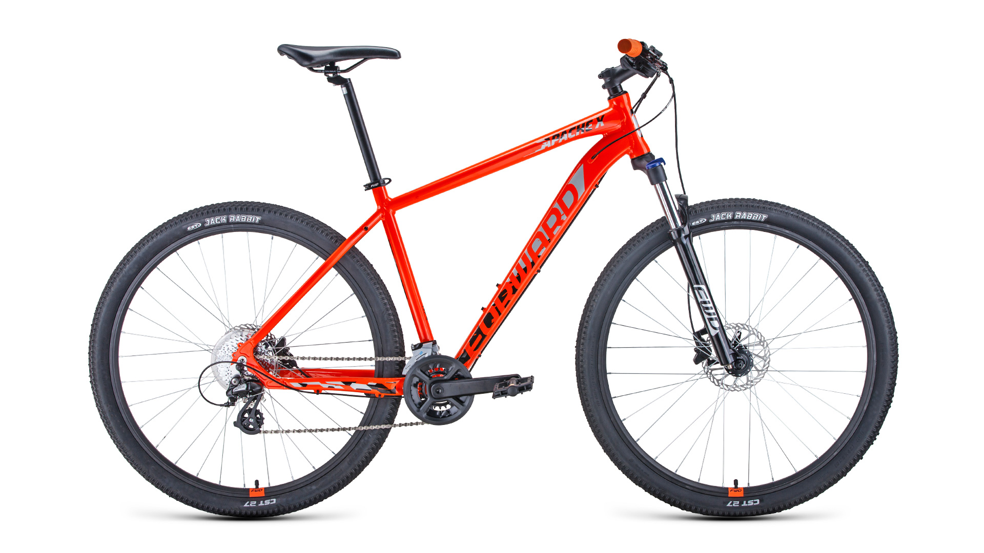 Велосипед 29" 19", FORWARD APACHE 29 X disk оранжевый/черный